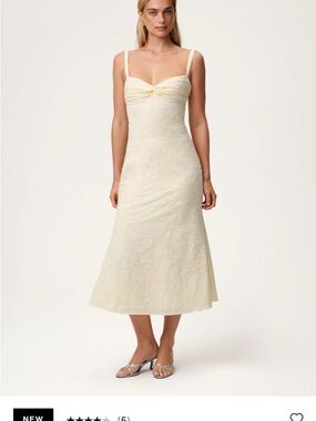 Butter yellow midi dress from Scandivian brand Adoore